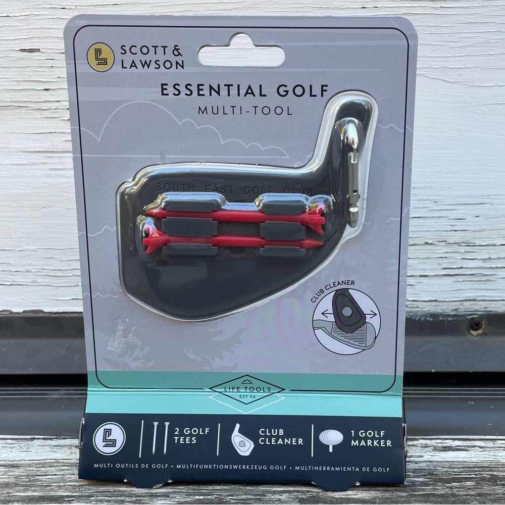 Scott & Lawson Golfers Essential Multi Tool TEES BALL MARKER CARIBINER